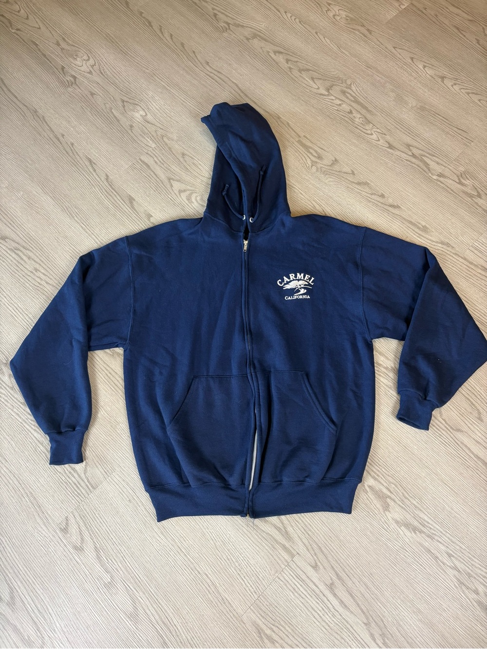 Jerzees Carmel Navy Full-Zip Hooded Sweatshirt